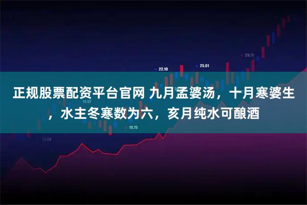 正规股票配资平台官网 九月孟婆汤，十月寒婆生，水主冬寒数为六，亥月纯水可酿酒